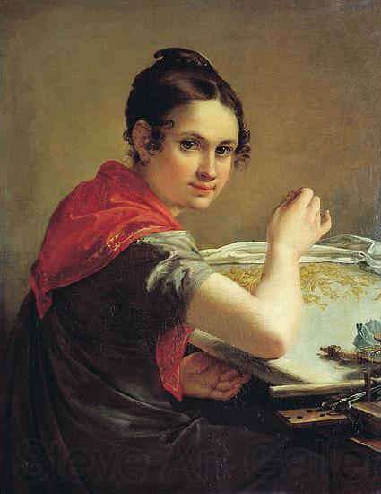 Vasily Tropinin The Gold-Embroideress, Germany oil painting art